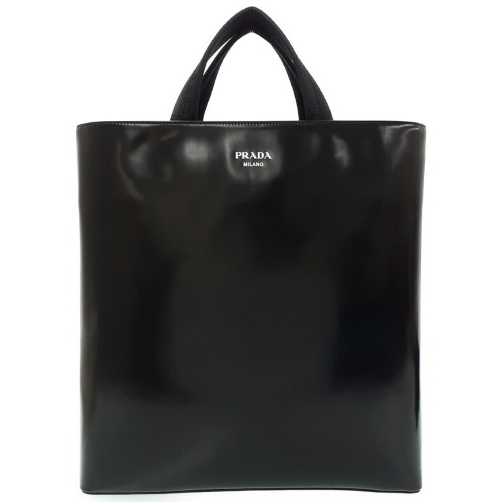 Prada Spazzolato leather tote bag accessory logo Black - Picture 1 of 9